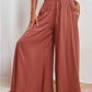 Drawstring Waist Wide Leg Pants