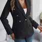 Decorative Pocket Flap Lapel Collar Long Sleeve Blazer