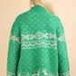 Christmas Element Mock Neck Long Sleeve Sweater