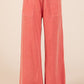 Mineral Wash French Terry Drawstring Wide Leg Pants