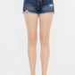 Kancan Raw Hem Button Fly Denim Shorts