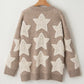 Star Button Up Long Sleeve Cardigan