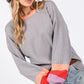 Color Block Waffle Knit T-Shirt