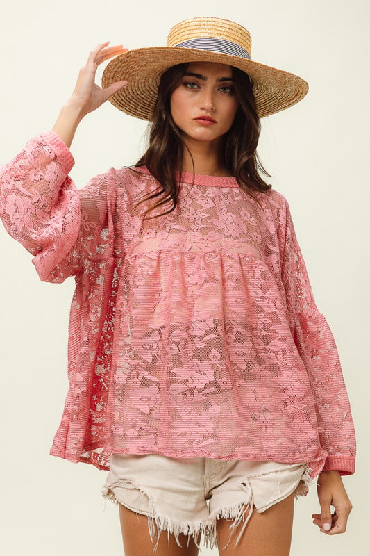 Floral Lace Long Sleeve Top