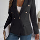 Decorative Pocket Flap Lapel Collar Long Sleeve Blazer