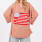 American Flag Patch Drop Shoulder T-Shirt