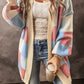 Color Block Open Front Long Sleeve Cardigan