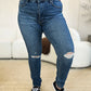 Judy Blue Mid Waist Distressed Slim Jeans