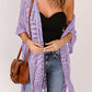 Openwork Open Front Cardigan with Fringes