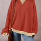 Contrast Round Neck Long Sleeve Sweatshirt