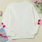 Flower Open Front Long Sleeve Cardigan