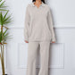 Dropped Shoulder Sweater and Long Pants Set