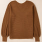 V-Neck Dropped Shoulder Long Sleeve Sweater