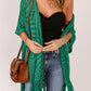 Openwork Open Front Cardigan with Fringes