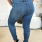 Judy Blue Mid Waist Distressed Slim Jeans