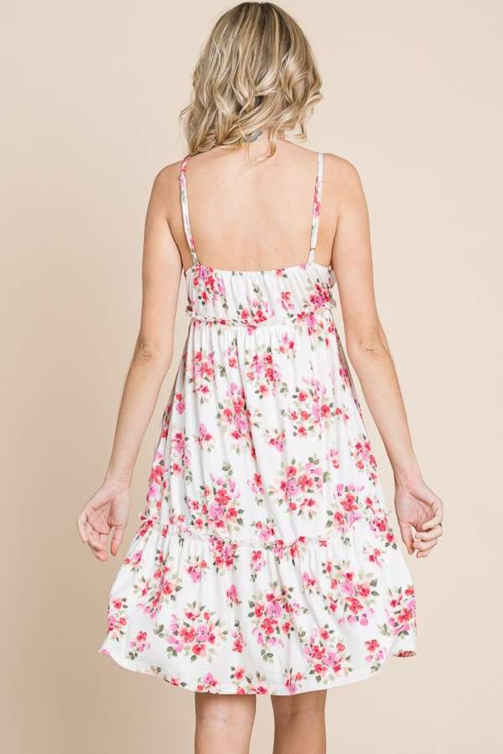 Full Size Floral Frill Cami Dress