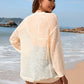 Openwork Dropped Shoulder Long Sleeve Cover-Up