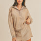 Corduroy Half Zip Top and Shorts Set