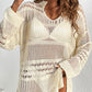 Cutout Notched Long Sleeve Cover-Up