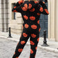 Fuzzy Pumpkin Half Zip Hooded Jumpsuit