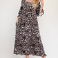 Leopard Round Neck Flounce Sleeve Dress