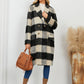 Plaid Double-Breasted Long Sleeve Coat