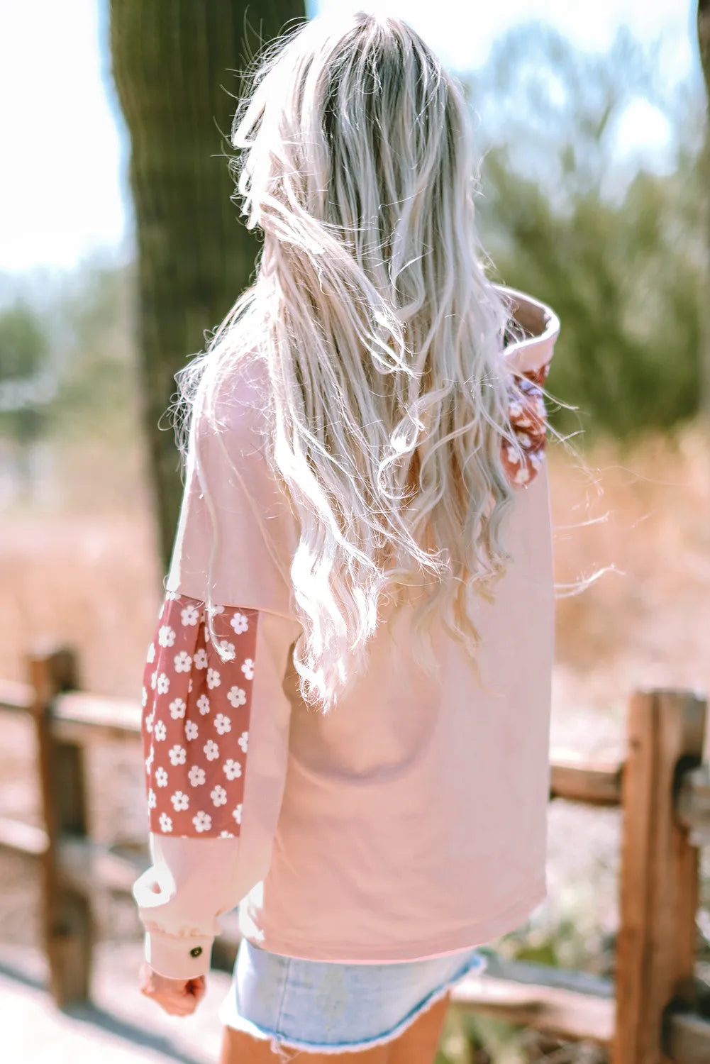 Drawstring Star Long Sleeve Hoodie