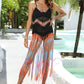 Fringe Scoop Neck Spaghetti Strap Cover-Up