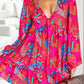 Printed Balloon Sleeve Mini Dress