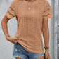 Full Size Eyelet Round Neck Short Sleeve Top