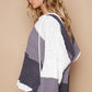 POL Color Block Long Sleeve Hooded Sweater