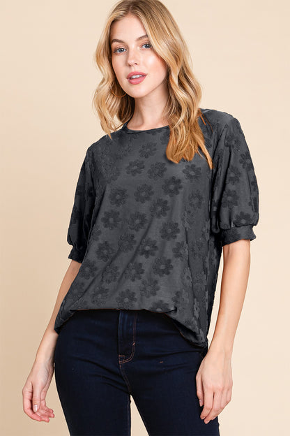 Textured Floral Pattern Top