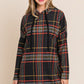 Drawstring Plaid Long Sleeve Hoodie