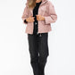 Drawstring Hem PU Leather Zip Up Jacket