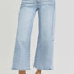 RISEN High Rise Seamed Detail Wide Leg Crop Jeans