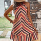 Striped Grecian Neck Dress