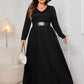 Plus Size Cutout V-Neck Long Sleeve Maxi Dress