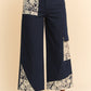 Lace Applique Wide Leg Jeans