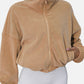 Drawstring Turtleneck Zip Up Long Sleeve Jacket