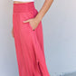 High Waist Scoop Hem Maxi Skirt in Hot Pink