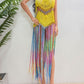 Fringe Scoop Neck Spaghetti Strap Cover-Up