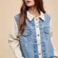 Collared Neck Double Placket Denim Jacket