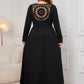 Plus Size Cutout V-Neck Long Sleeve Maxi Dress