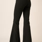 Crepe Knit Elastic Waist Flare Leg Pants