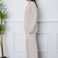 Dropped Shoulder Sweater and Long Pants Set