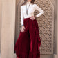 Slit Ruffled Wide Leg Pants