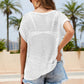 Openwork Round Neck Short Sleeve Knit Cover Up