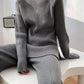 Mock Neck Raglan Sleeve Top and Pants Sweater Set