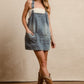 Washed Adjustable Strap Denim Overall Dress