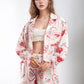 Valentine’s Day Lace Detail Heart Print Collared Neck Top and Shorts Lounge Set